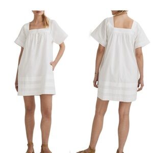 Madewell Nisha Cotton Poplin Dress white size XXS